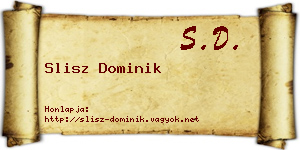 Slisz Dominik névjegykártya