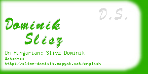 dominik slisz business card